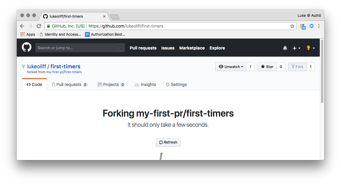 GitHub will generate a copy of the repository