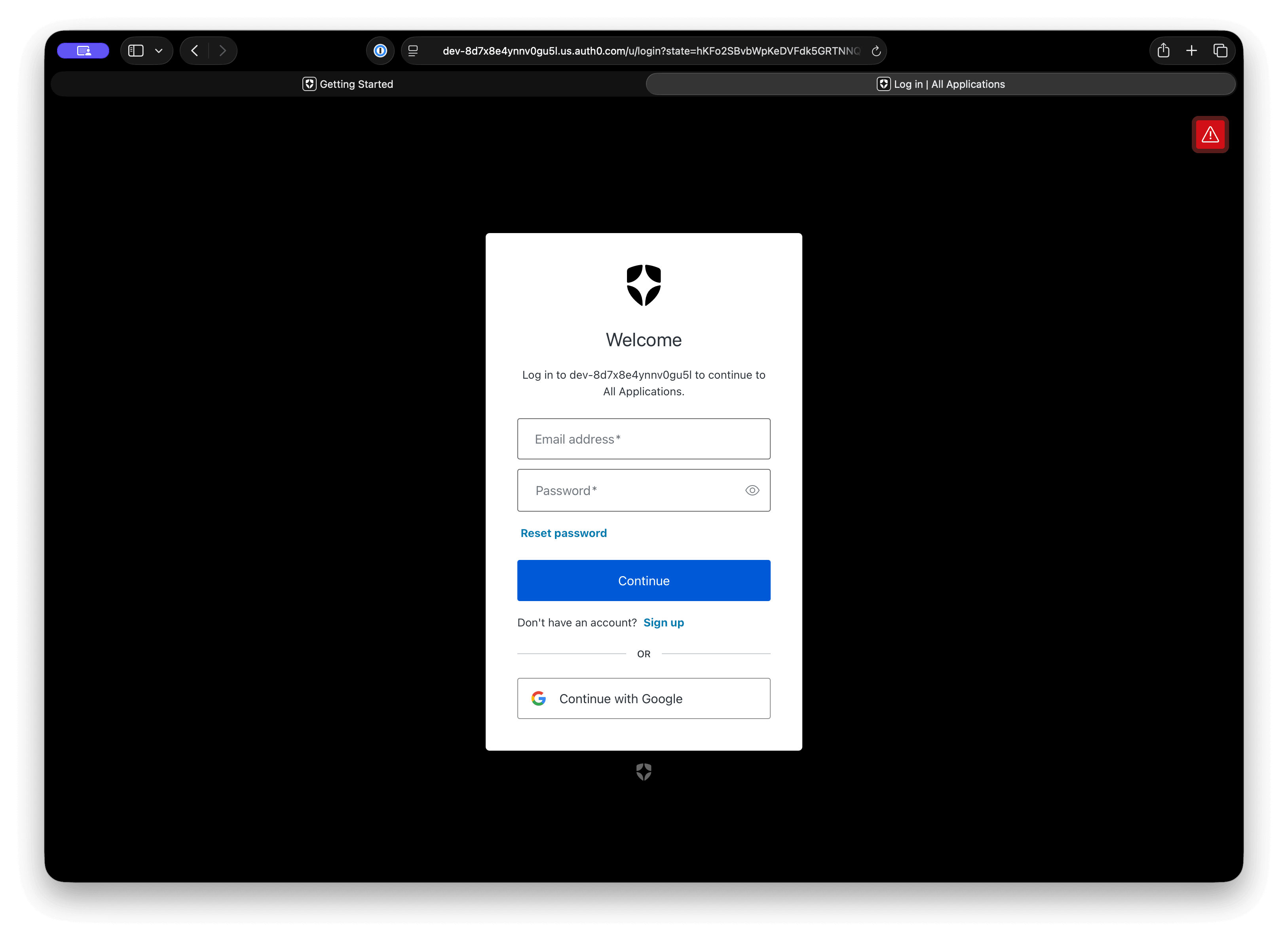 Universal Login, your application redirects users to an Auth0-hosted login page on your Auth0 domain or a custom domain