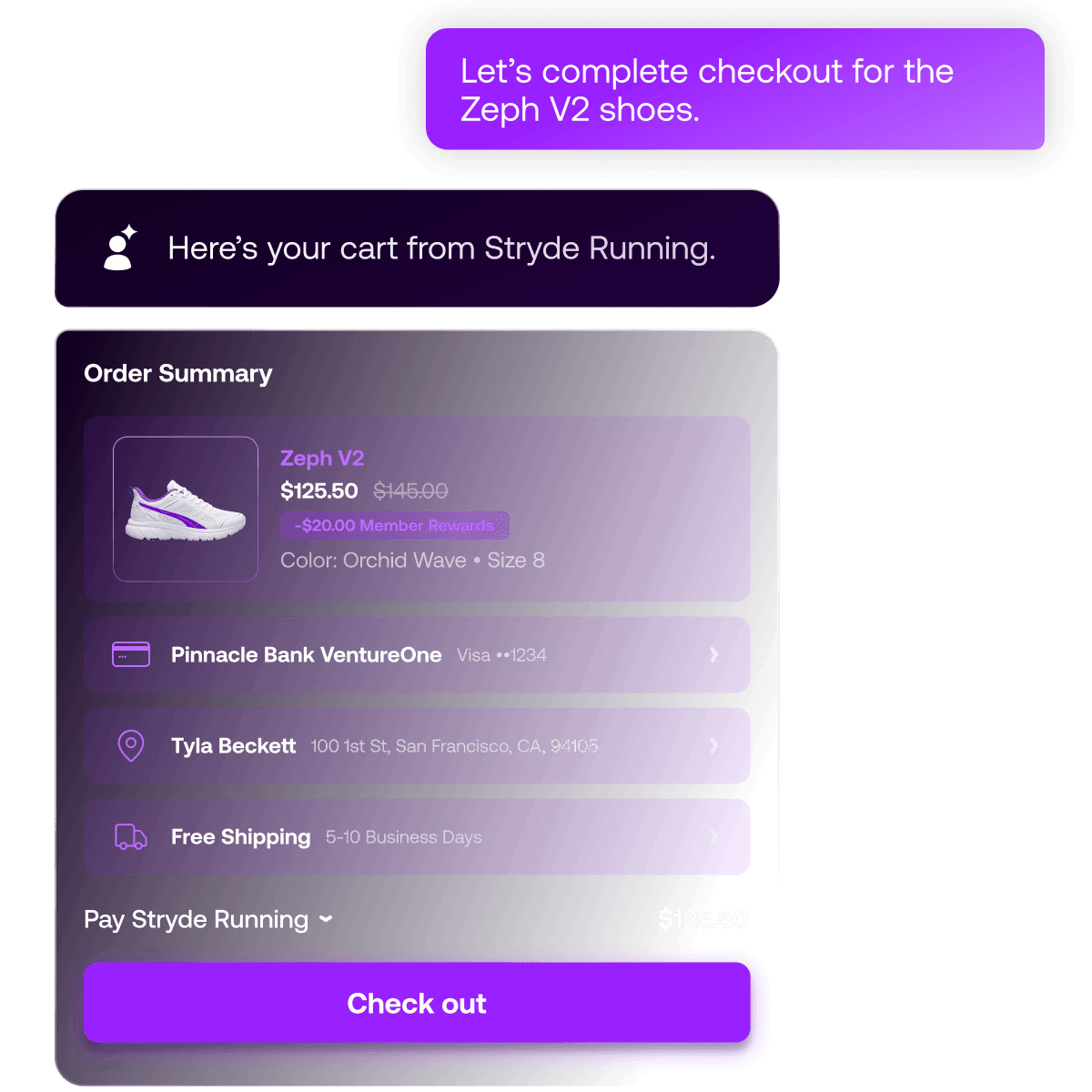 AI assistant enabling fast secure personalized retail checkout experience